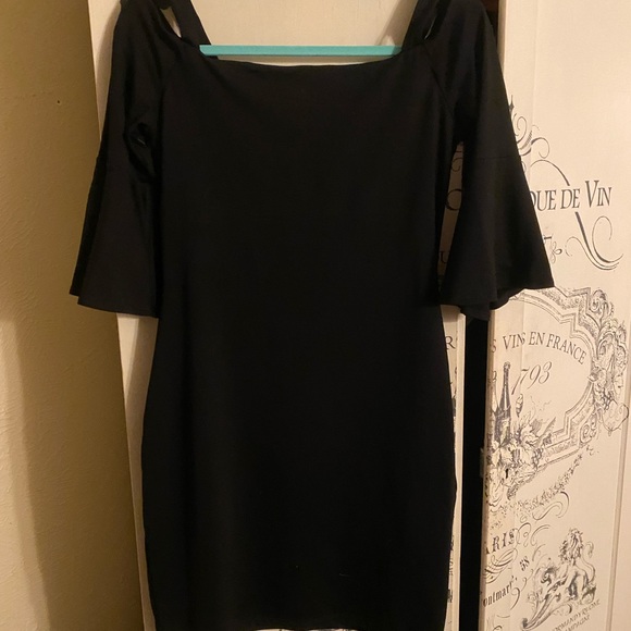 *NWT Susana Monaco Black Above Knee Black Eleanora Dress- SZ LG - Picture 16 of 16